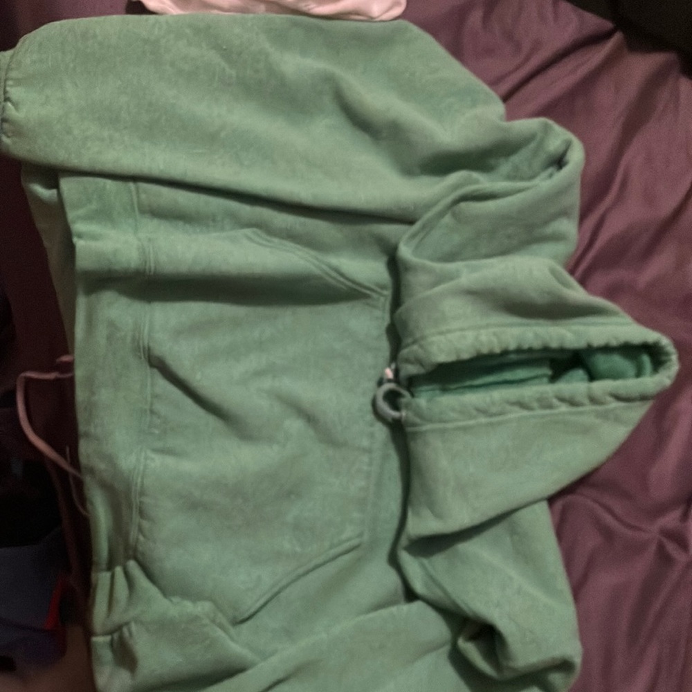 green hoodie